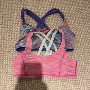 Ivivva Pink and Multicolor Crisscross Sports Bras